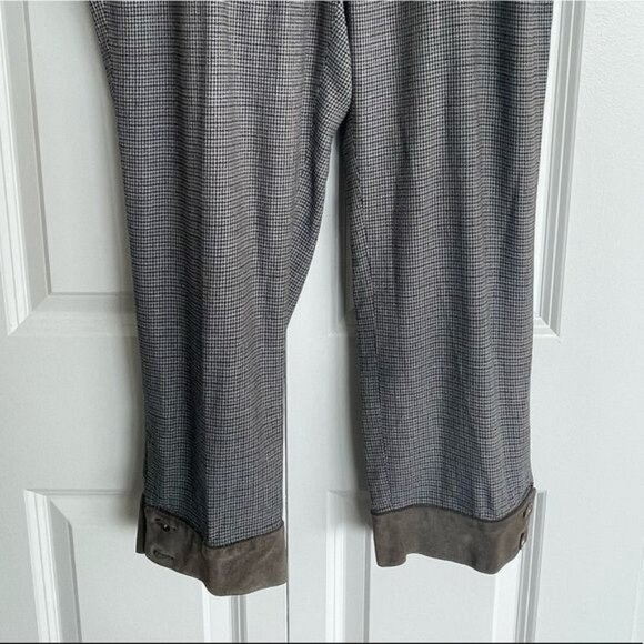Dolce & Gabbana Women Capri Pants in Houndstooth W Calfskin Details Sz 42 US 10 - Picture 7 of 16